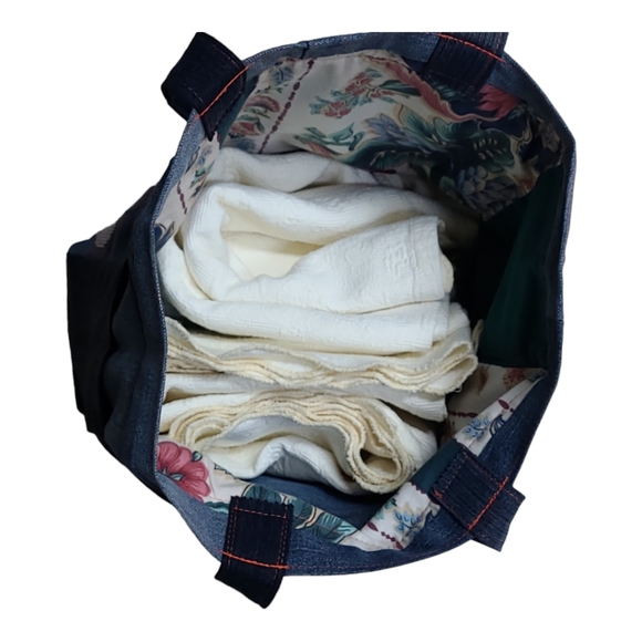 Upcycled Denim Patchwork Tote Bag - Picture 11 of 11